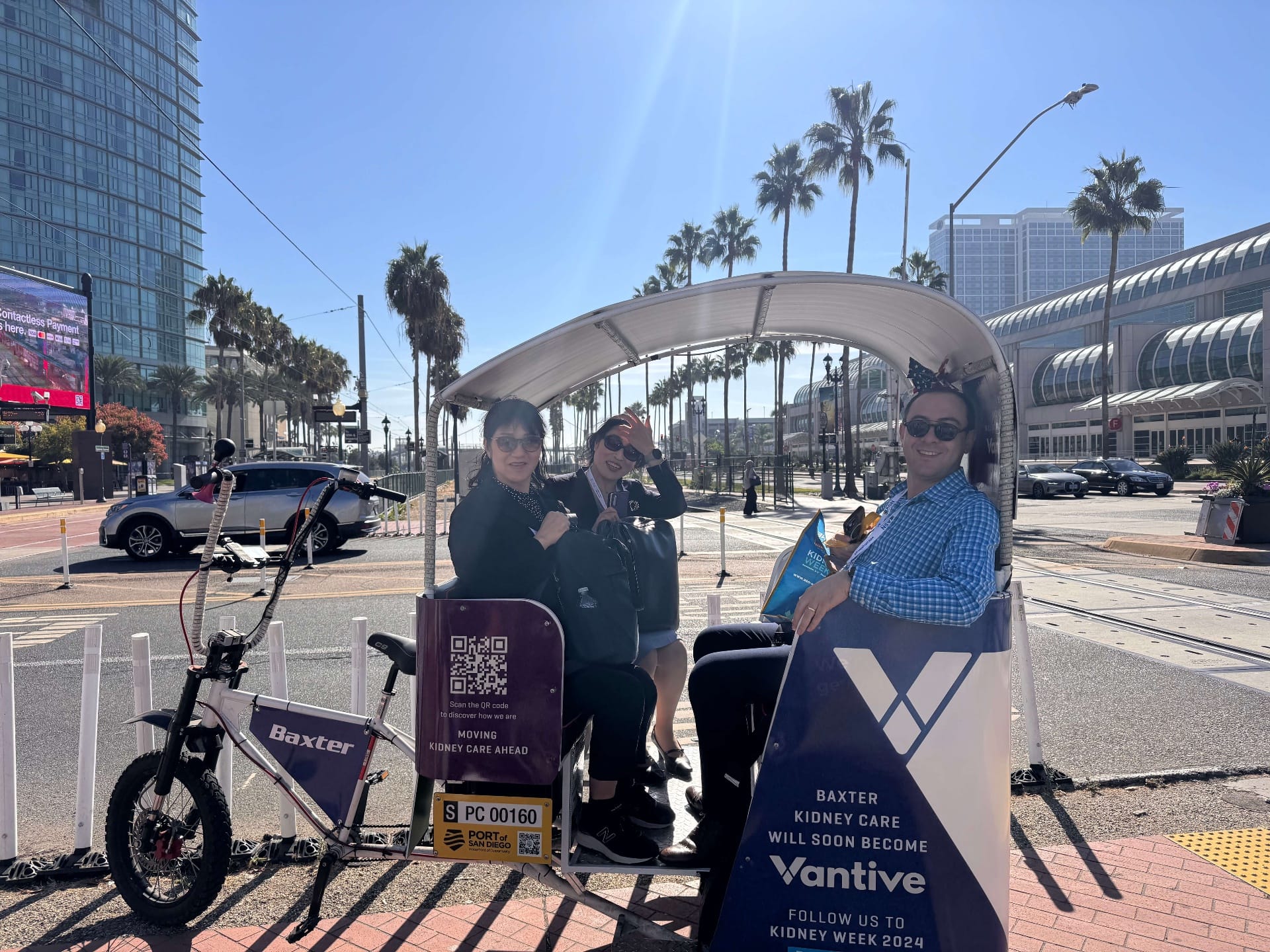 Branded pedicab at San Diego Convention Center
