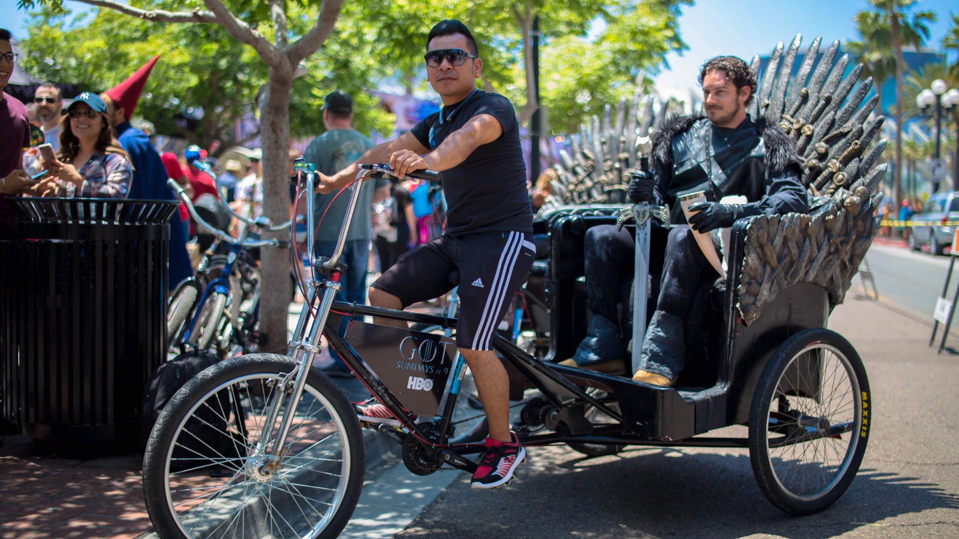 HBO Game of Thrones Iron Throne branded pedicab at San Diego Comic-Con