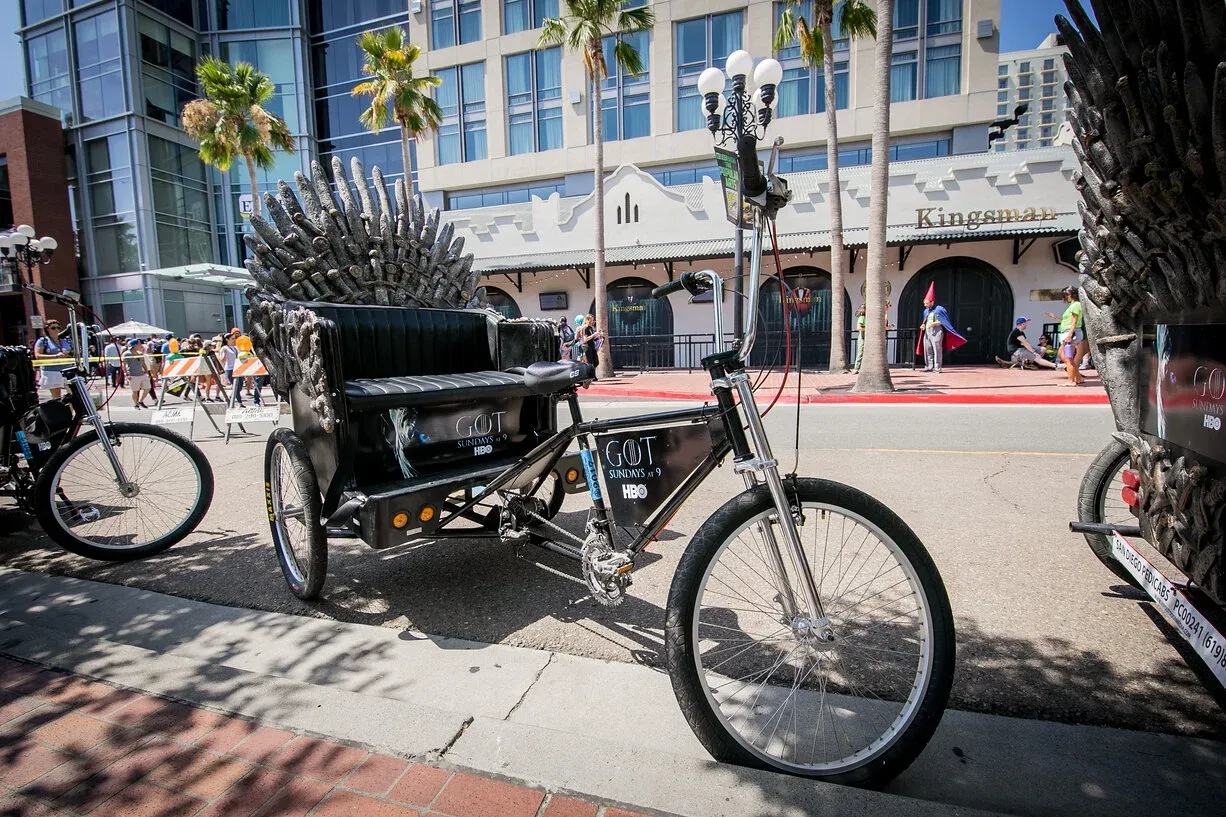 HBO Game of Thrones Iron Throne pedicab at Comic-Con San Diego