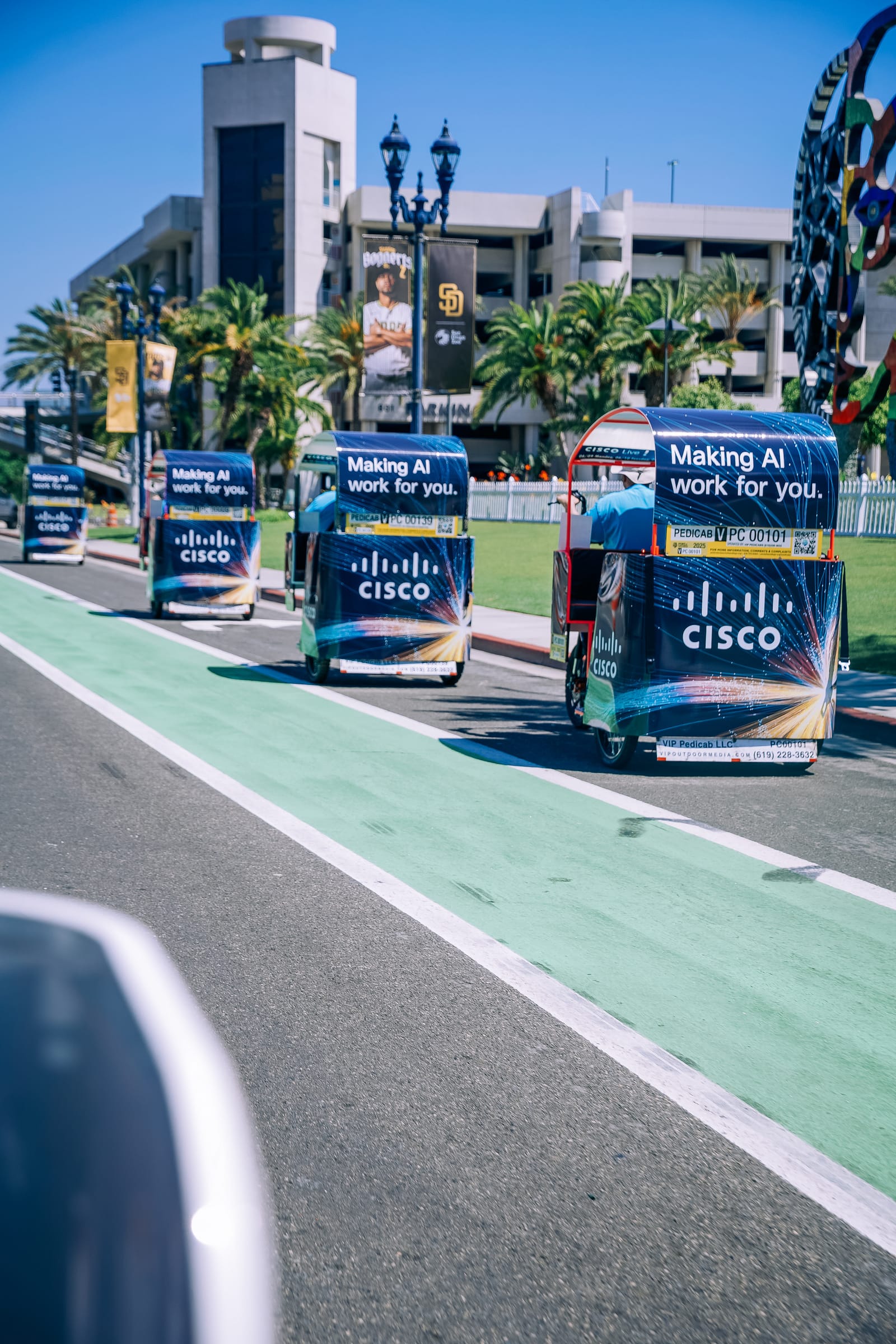 Cisco branded pedicab fleet from media kit