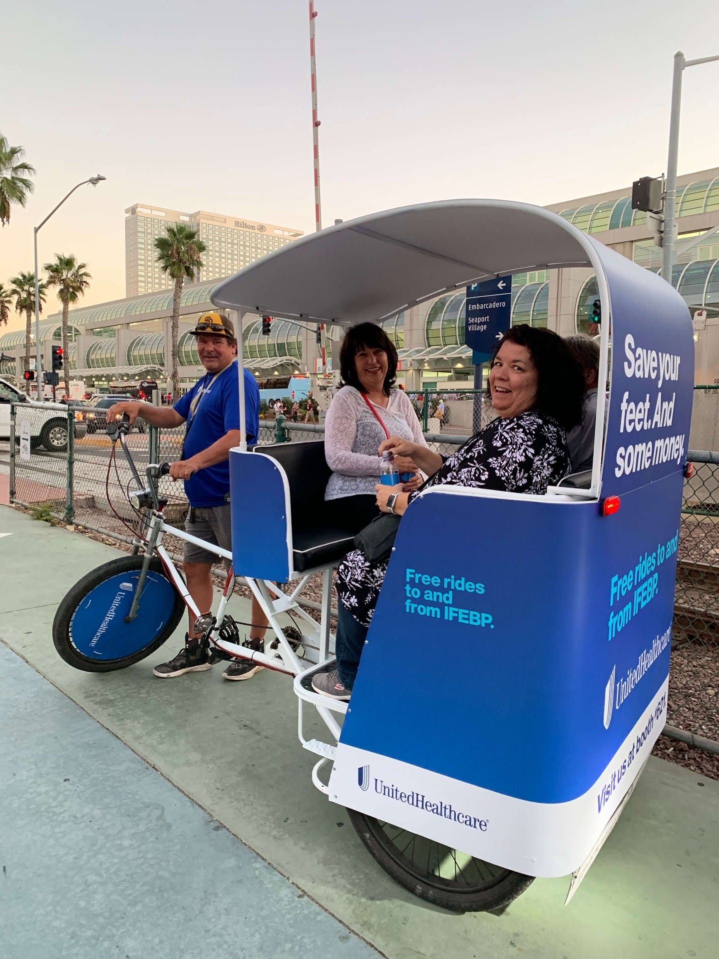 Branded pedicab advertising for AACN/NTI 2026 at San Diego Convention Center